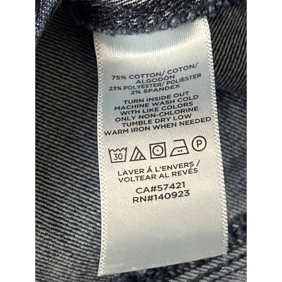 LOFT Denim Skirt Size 4 Women’s Mini Skirt Dark Wash Stretch Jean - Picture 11 of 12